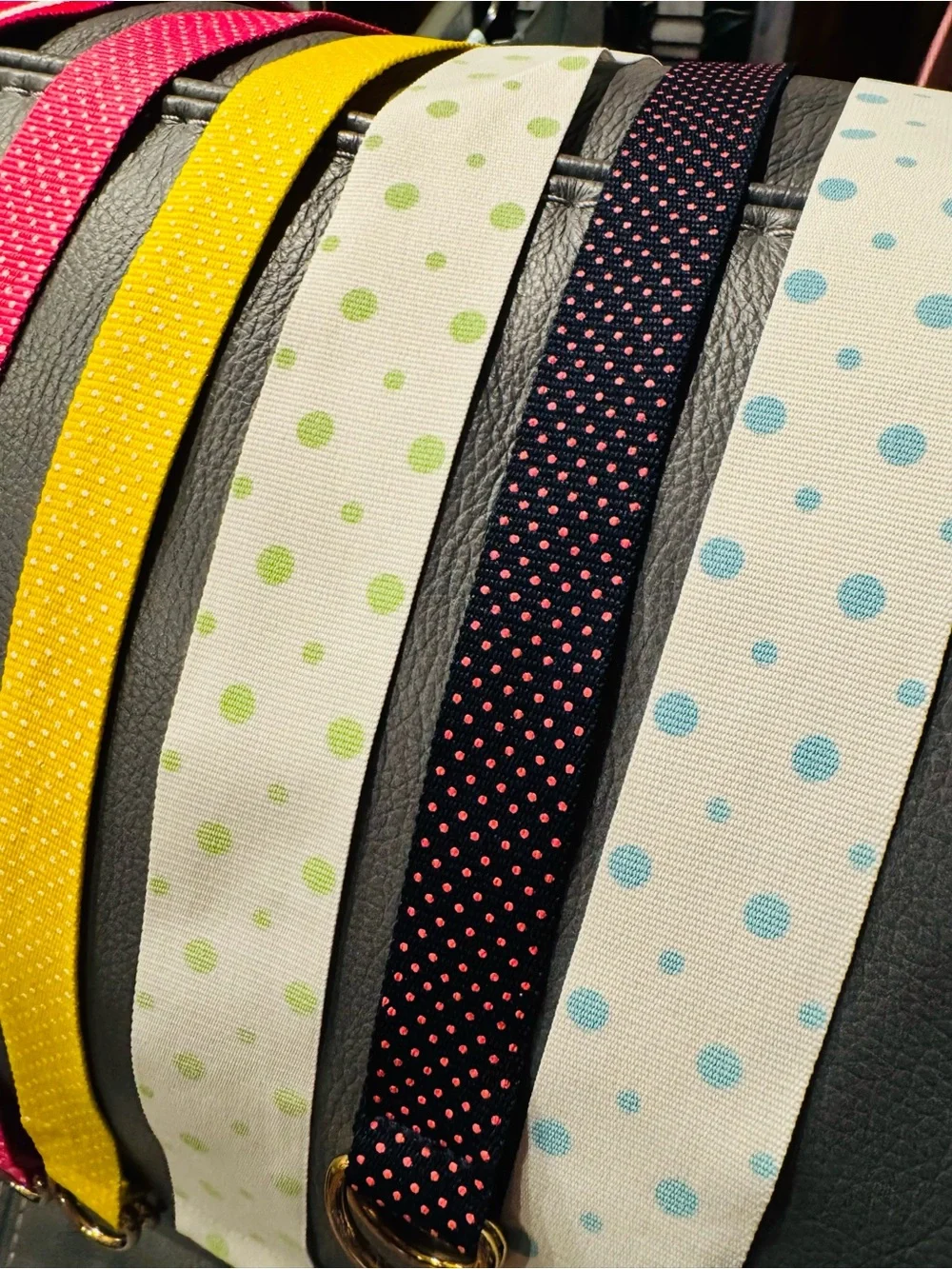 11 Polka Dot and Solid RibbonBelts Vintage - Multicolor